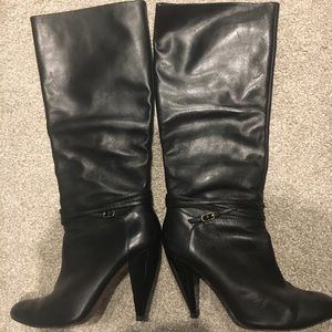 Black leather boots